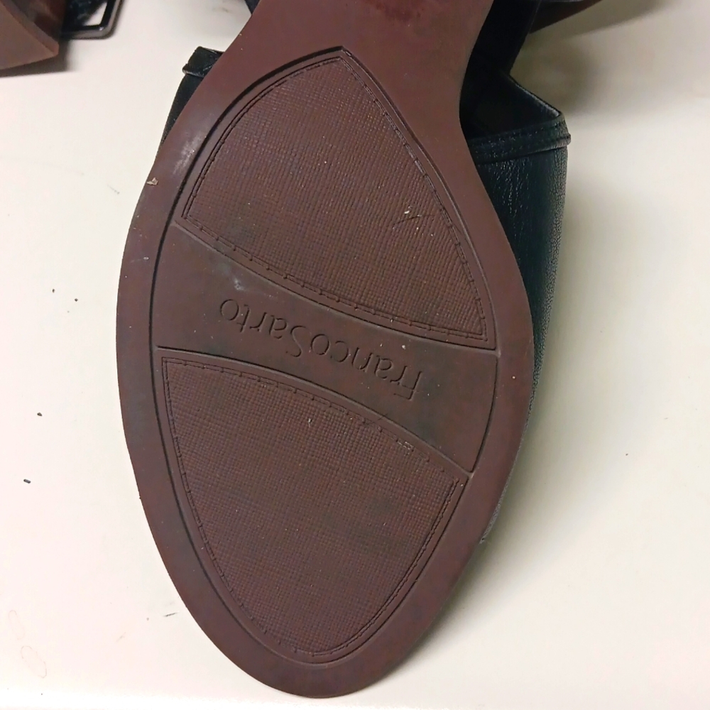 Franco Sarto Black Leather Slingbacks - Picture 4 of 5